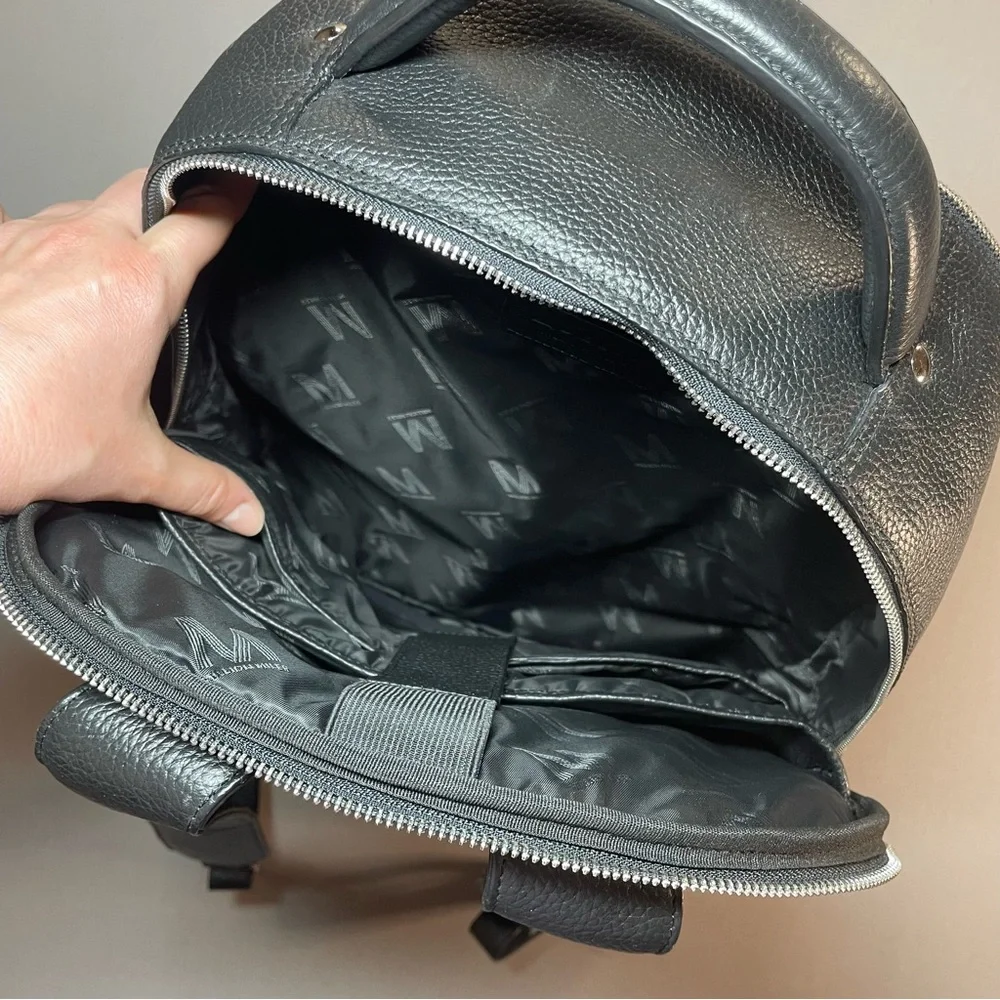 NEW Delta Million Miler Pebbled Black Leather Backpack, Travel, Business